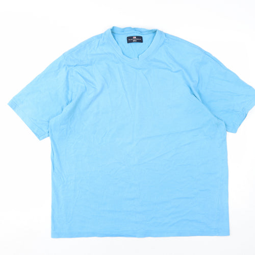Marks and Spencer Men's Blue Crew Neck T-Shirt L