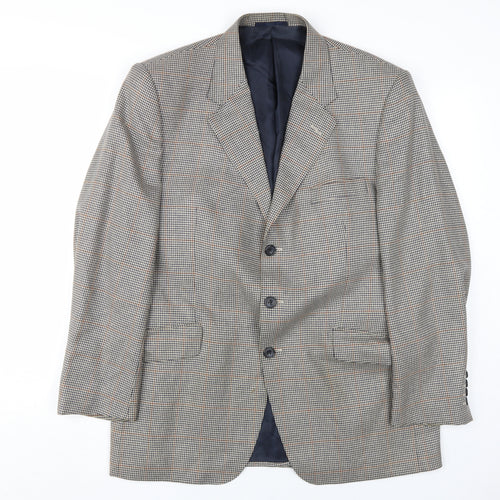 Aquascutum Men's Grey Checked Blazer, 42S