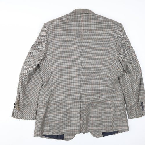 Aquascutum Men's Grey Checked Blazer, 42S
