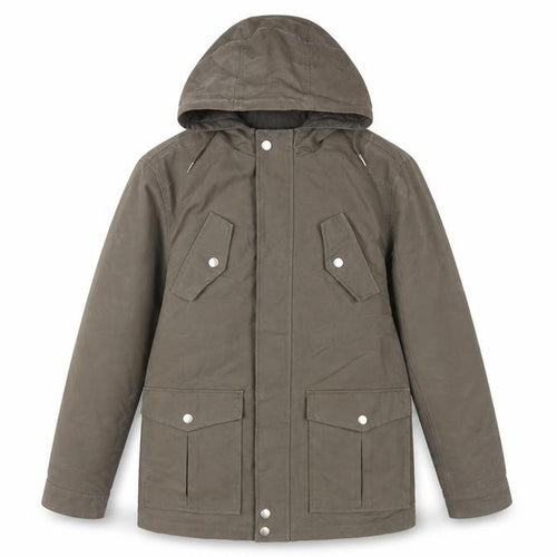 Villain Brown Parka Jacket M Unisex Hooded Cotton