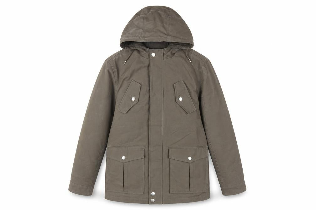 Villain Brown Parka Jacket M Unisex Hooded Cotton