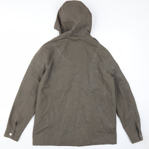 Villain Brown Parka Jacket M Unisex Hooded Cotton
