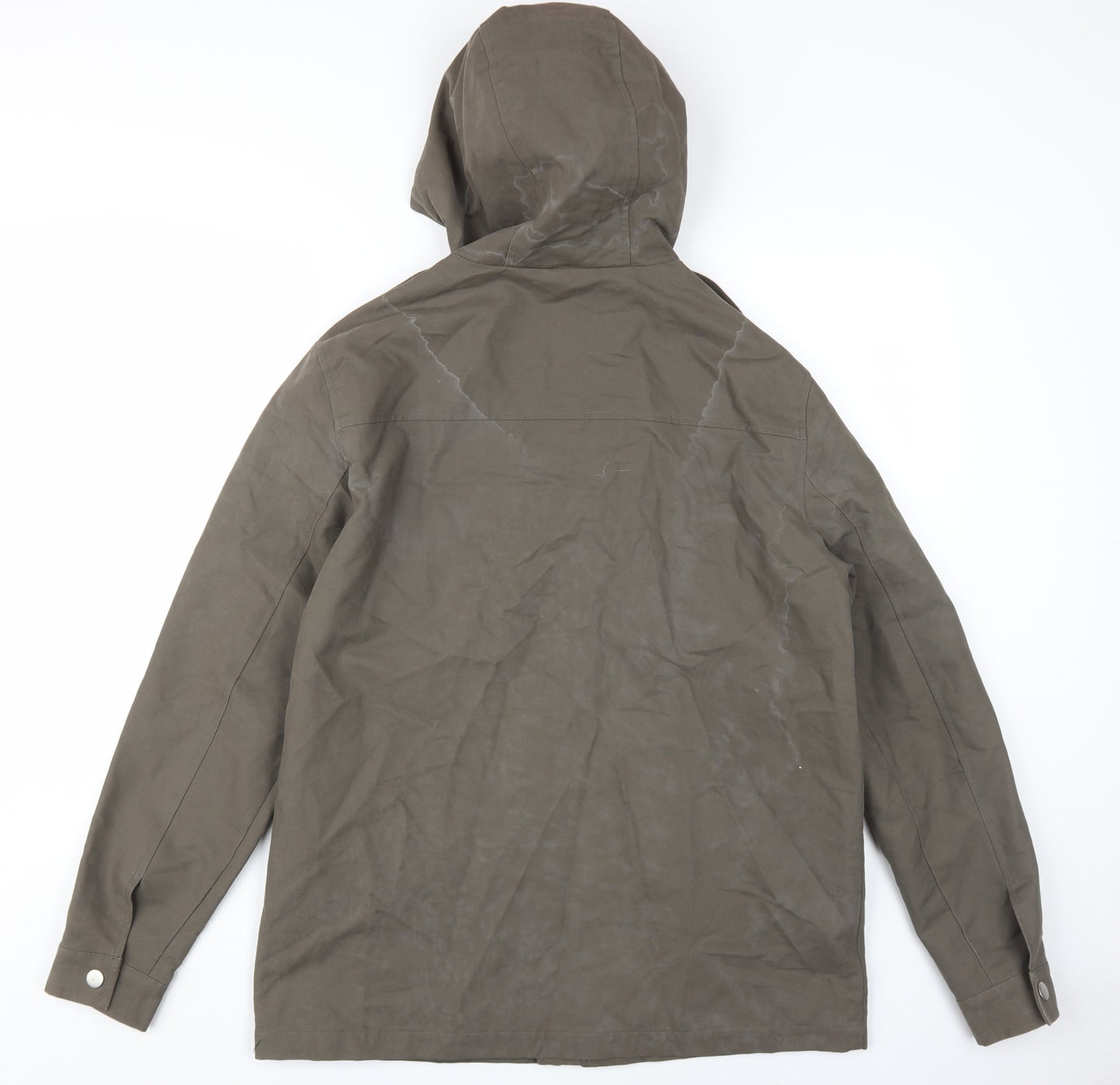 Villain Brown Parka Jacket M Unisex Hooded Cotton