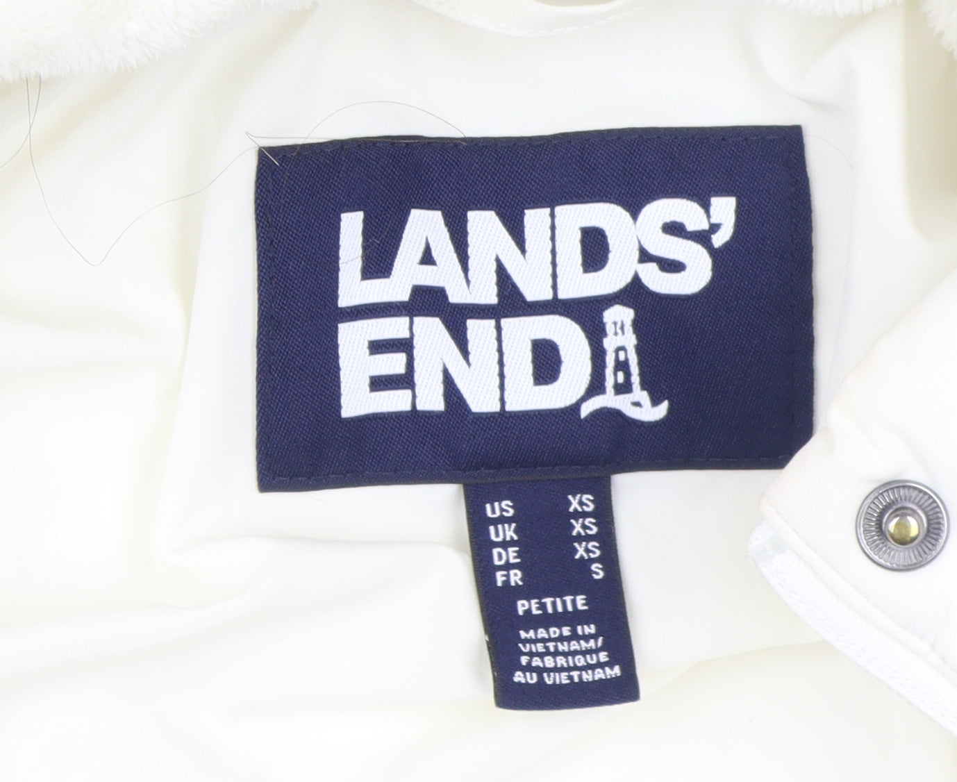 Lands' End Women's White XS Puffer Jacket