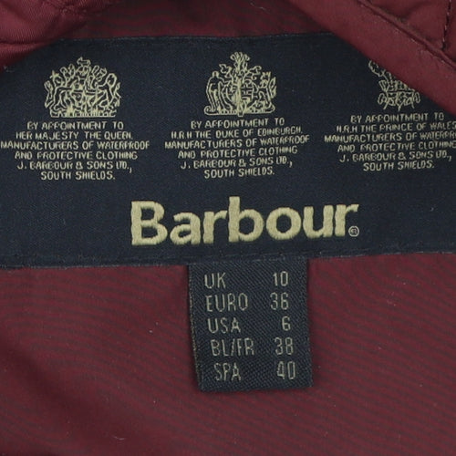 Barbour Women's Red Quilted Jacket Size 10 Casual Style