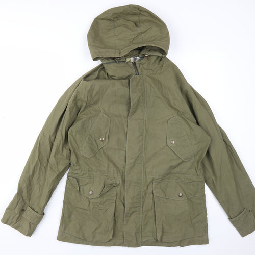 Impermeabile Men's Green Short Parka Jacket, Size 12