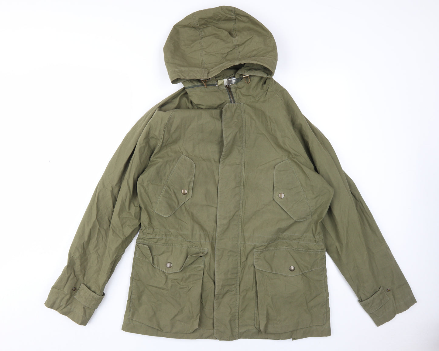 Impermeabile Men's Green Short Parka Jacket, Size 12