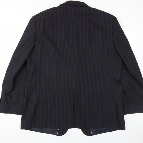 Marks and Spencer Men's Blue Striped Suit Jacket, Size 48R