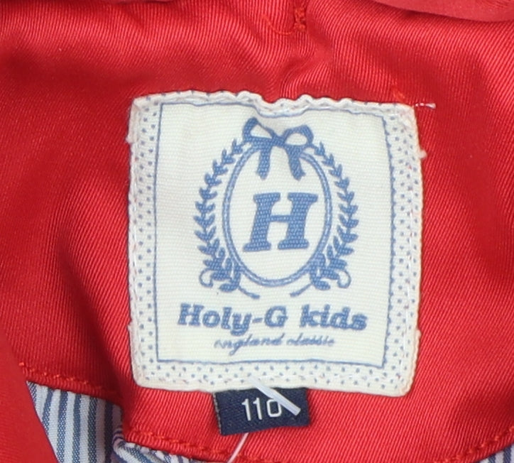 Holy-G Kids Red Rain Coat for Girls 4-5 Years