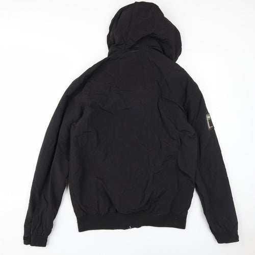 Crosshatch Men's Black Hooded Windbreaker Jacket L