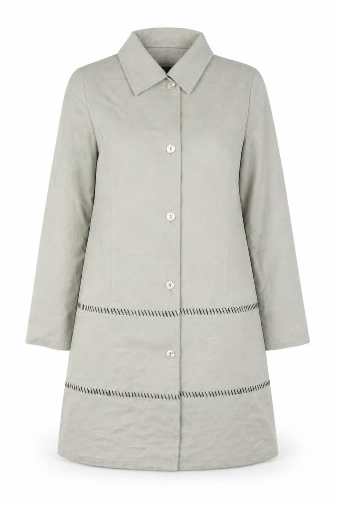 Front view of Chilli Pepper Women's Grey Basic Coat, size 2