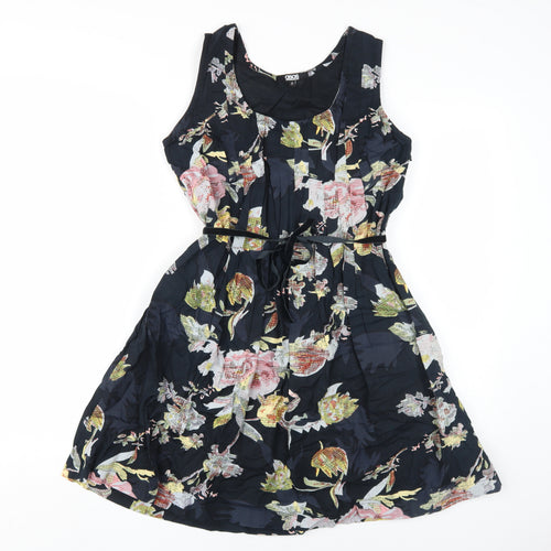 ASOS Women's Black Floral Dress Size 8 Sleeveless