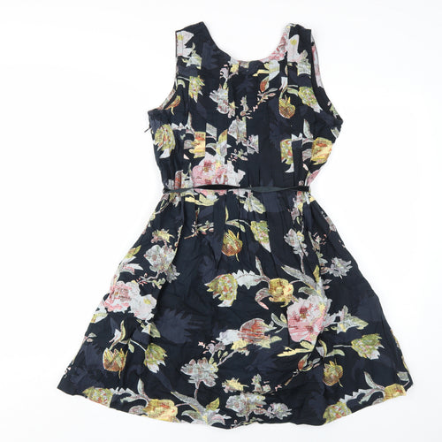 ASOS Women's Black Floral Dress Size 8 Sleeveless