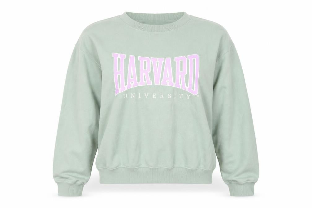 Front view of H&M Women's Green Pullover Sweatshirt Crew Neck, size S