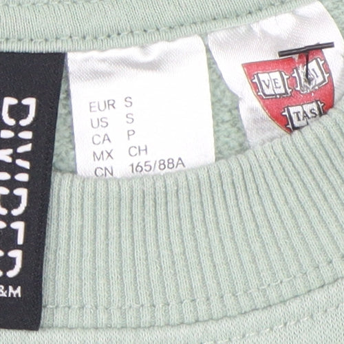 H&M Women's Green Pullover Sweatshirt Crew Neck Size S