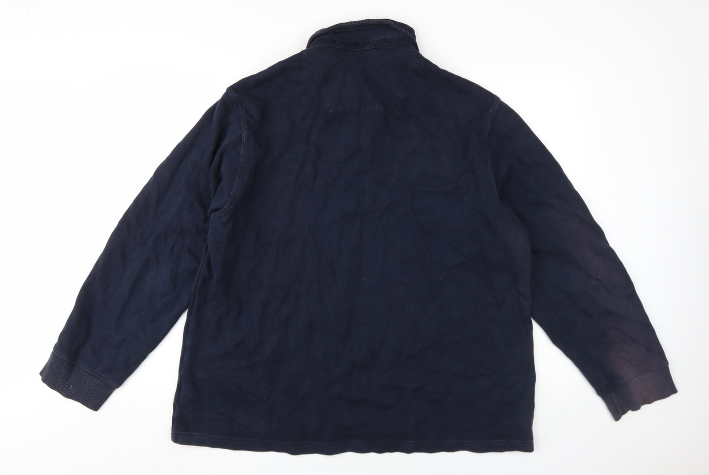 Marks and Spencer Men's Blue Long Sleeve Polo L