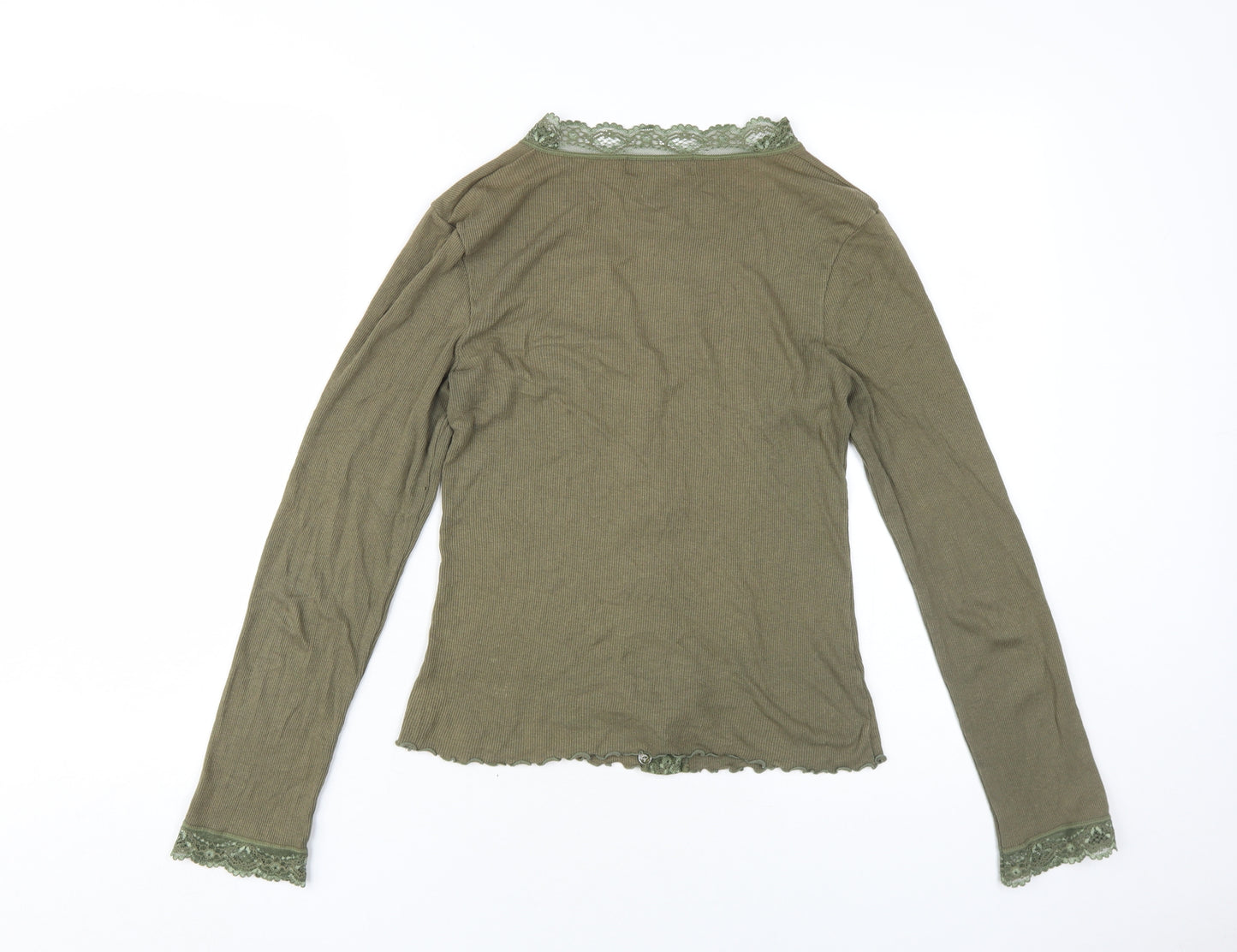 Kew Women's Green Cardigan Medium V-Neck Button Knit