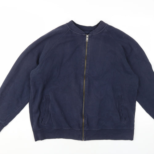 Burton Menswear Men's Blue Bomber Jacket Size L