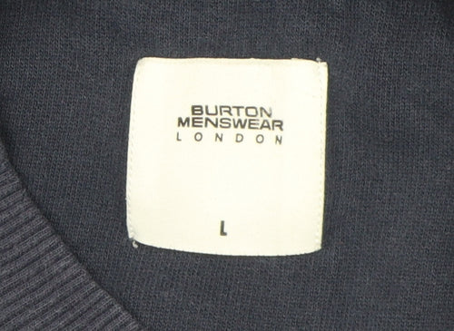 Burton Menswear Men's Blue Bomber Jacket Size L