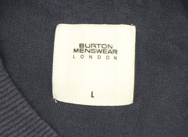 Burton Menswear Men's Blue Bomber Jacket Size L