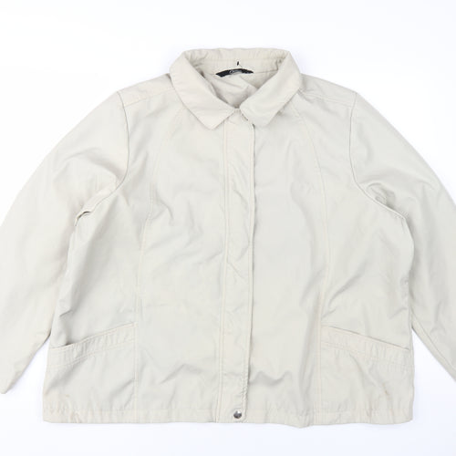 Bm Collection Women's Beige XL Collared Jacket
