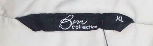 Bm Collection Women's Beige XL Collared Jacket