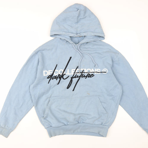ASOS Men's Blue Hooded Pullover 2XS Graphic Hoodie
