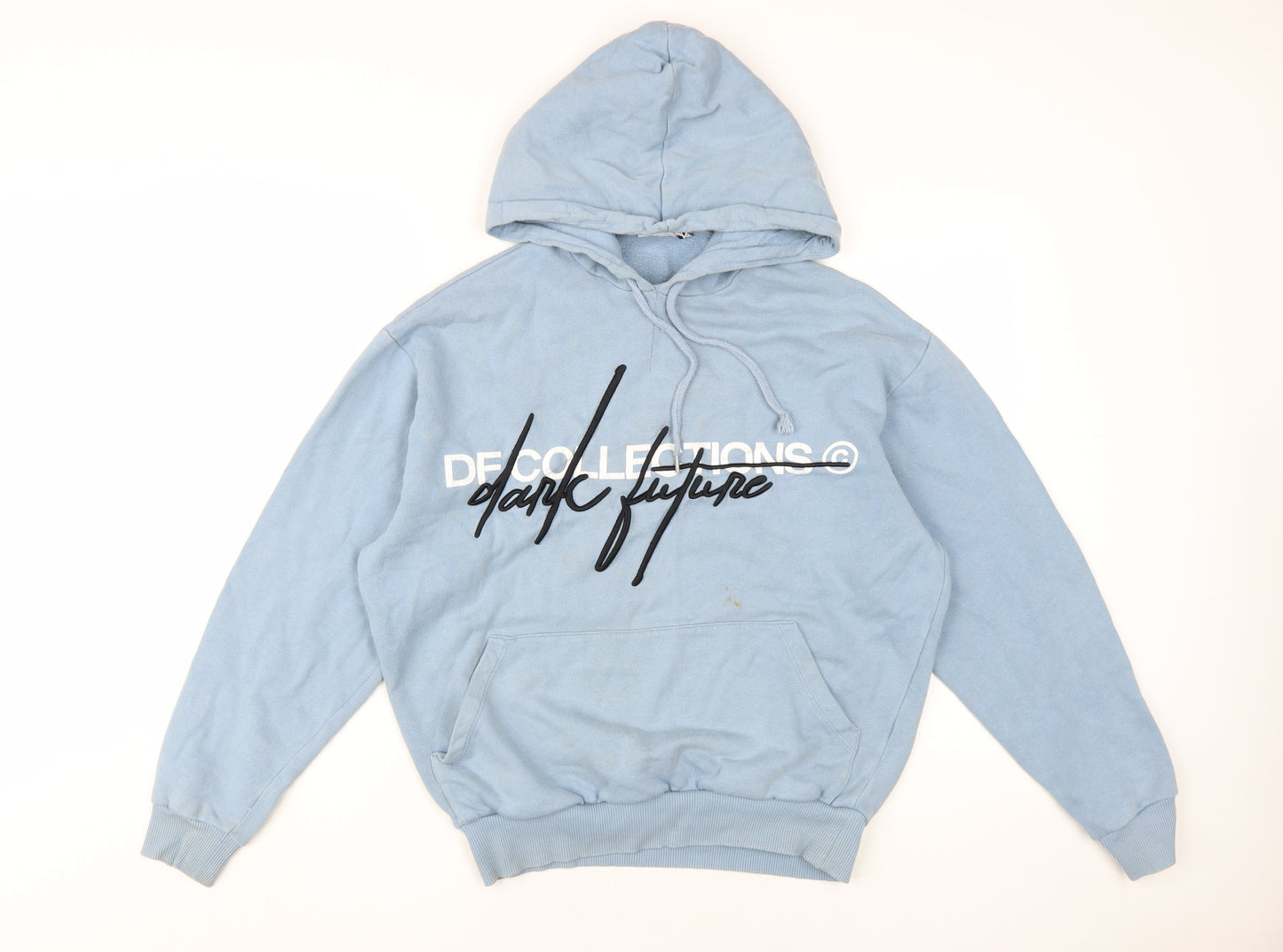 ASOS Men's Blue Hooded Pullover 2XS Graphic Hoodie