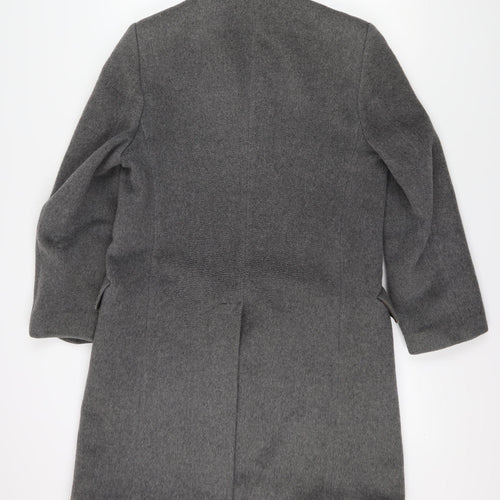Men's Grey Wool Cashmere Mid-Length Overcoat - Classic Fit