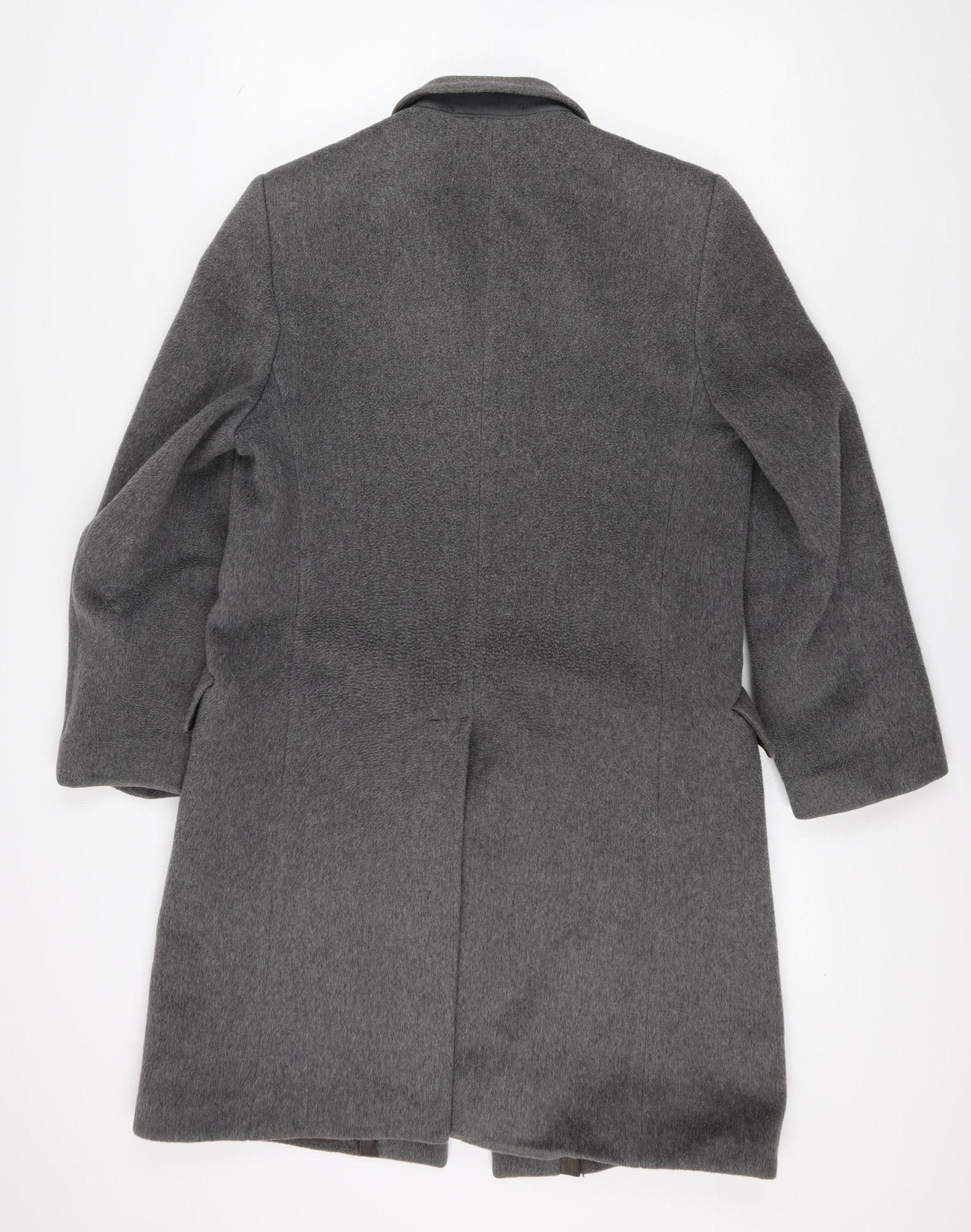Men's Grey Wool Cashmere Mid-Length Overcoat - Classic Fit