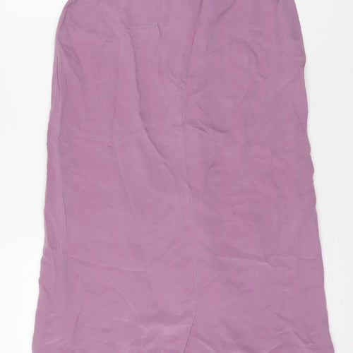 JV Collection Women's Purple Silk Midi Skirt Size 12