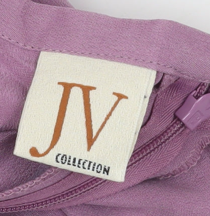 JV Collection Women's Purple Silk Midi Skirt Size 12