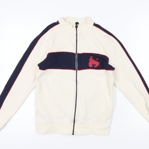 Money Men's Beige Track Jacket - Full Zip, Logo Accents