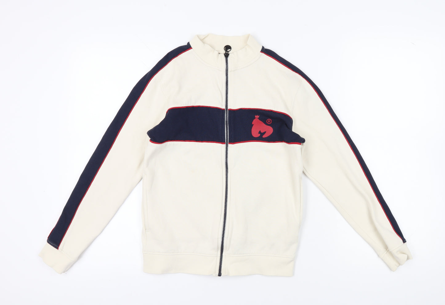 Money Men's Beige Track Jacket - Full Zip, Logo Accents
