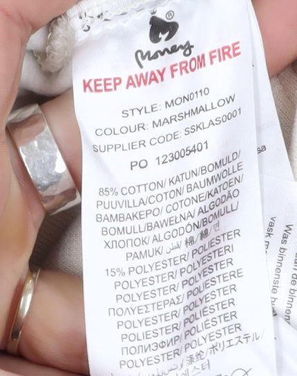 Money Men's Beige Track Jacket - Full Zip, Logo Accents