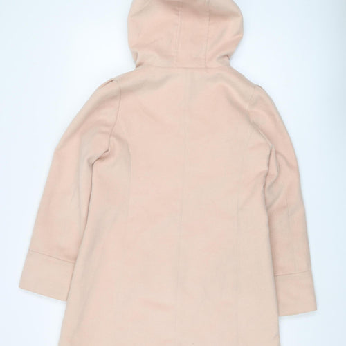 Earth Music & Ecology Women's Pink Hooded Overcoat S