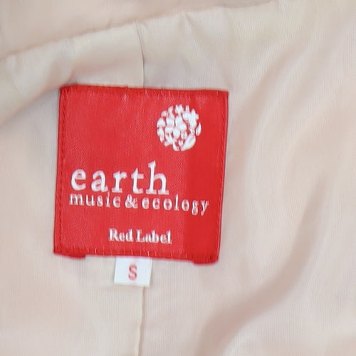 Earth Music & Ecology Women's Pink Hooded Overcoat S