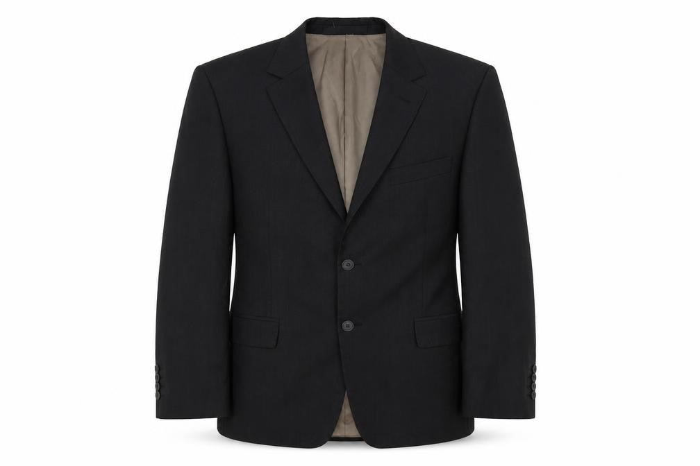 Front view of Marks & Spencer Men's Black Blazer, size 40R, Regular Fit