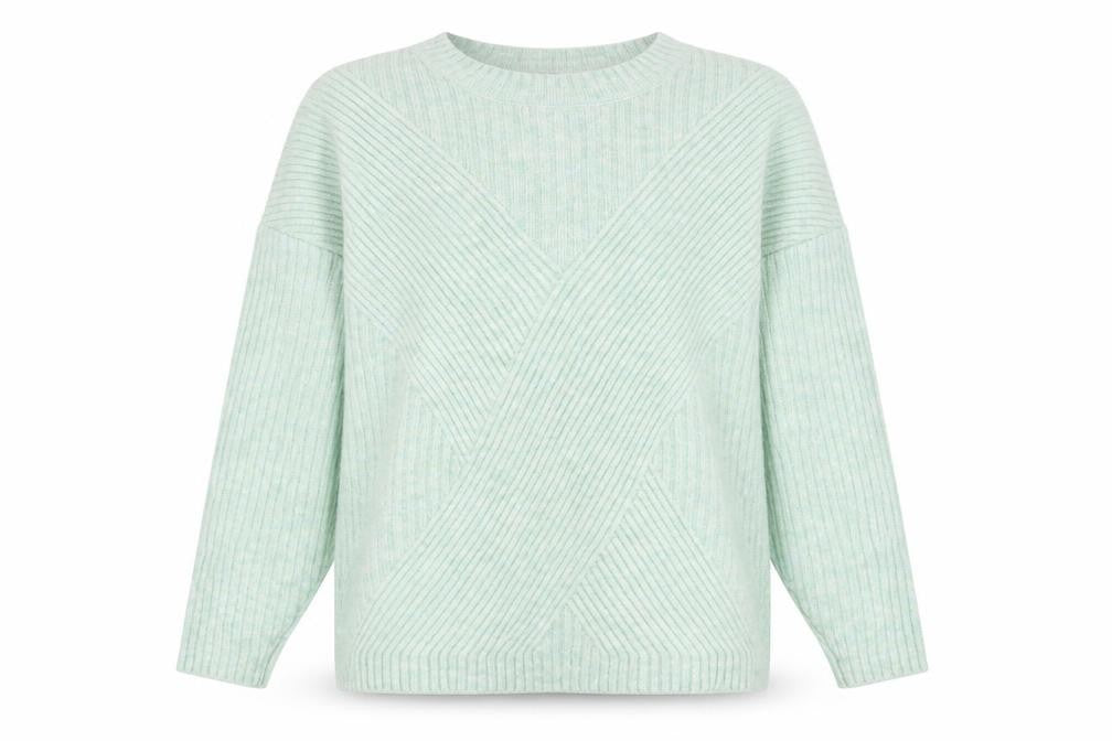Front view of Wallis Women's Mint Pullover, size L, Acrylic Blend