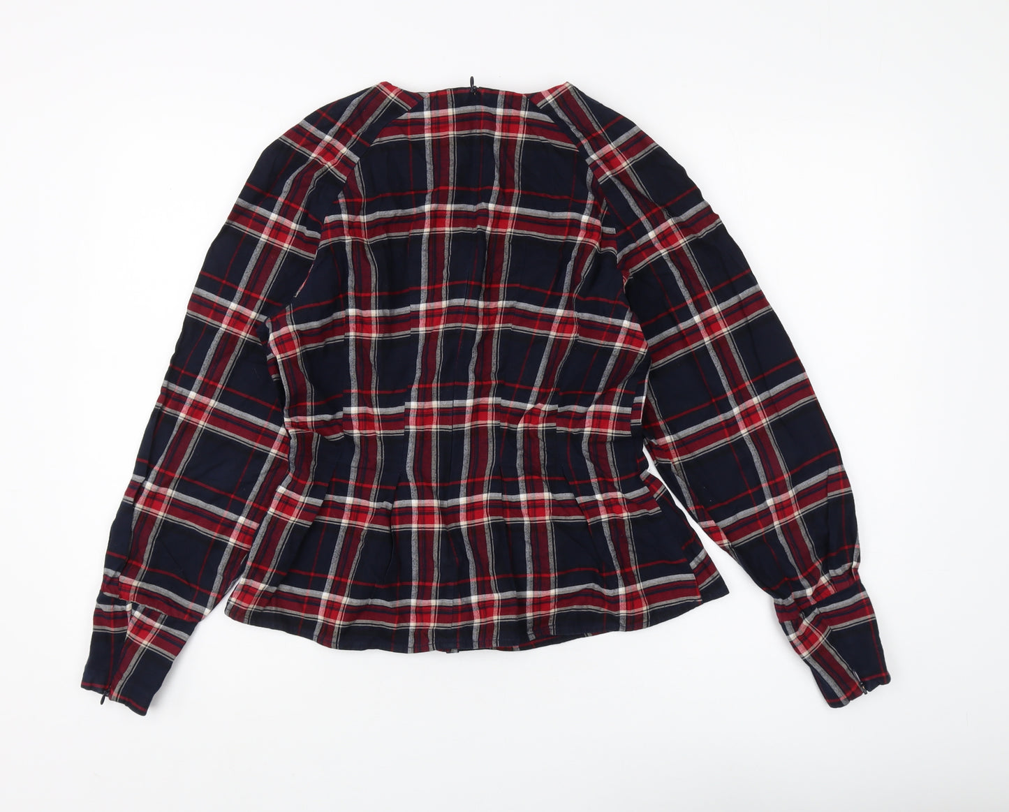 H&M Women's Multicoloured Plaid Blouse, Size 8