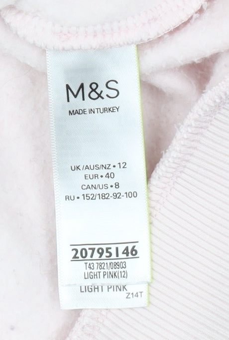 Marks and Spencer Women's Pink Crew Neck Sweatshirt, Size 12