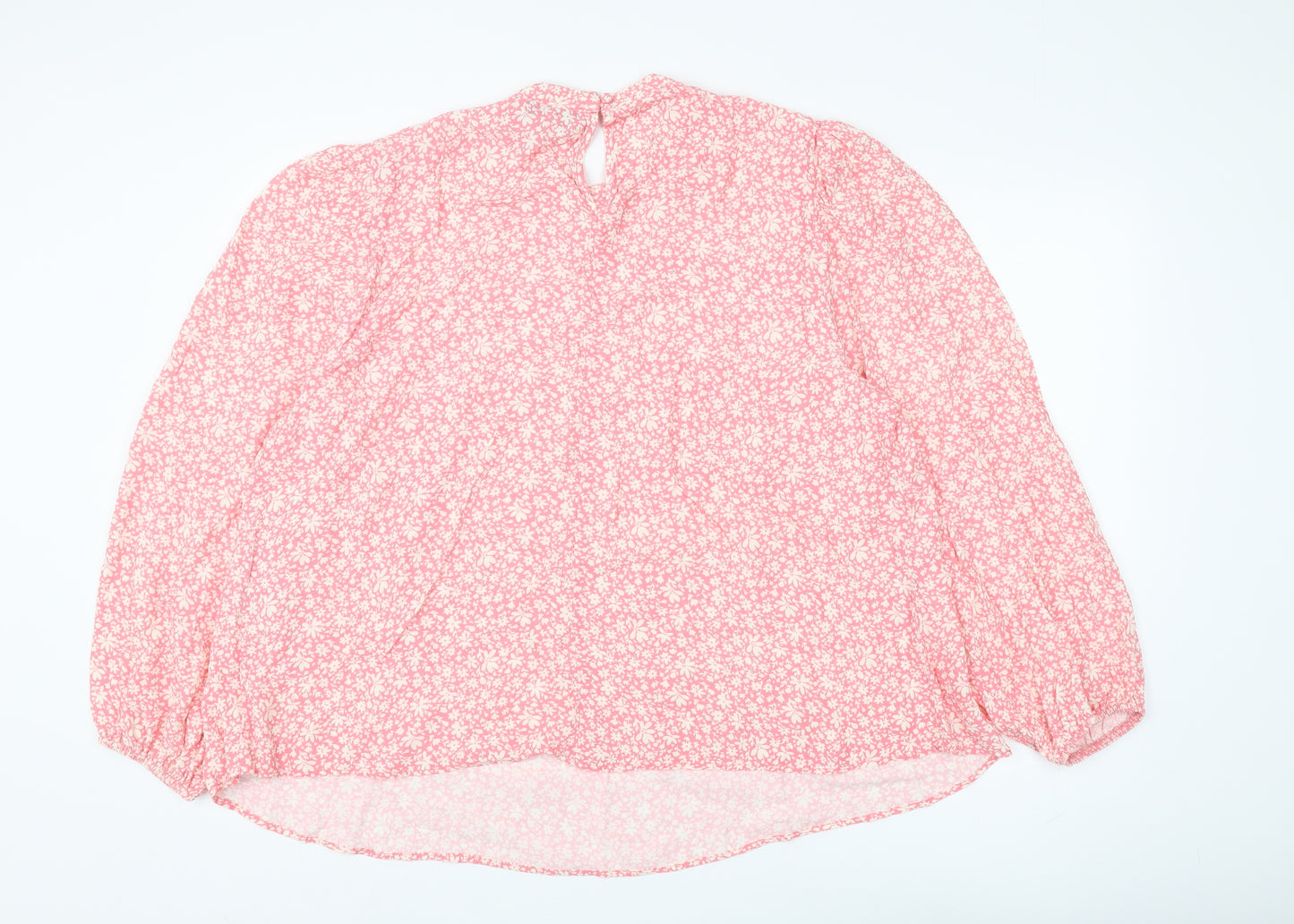 Wallis Women's Pink Floral Blouse, Size 16, Long Sleeve