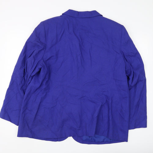 Ulla Popken Blue Plus Size Women's Blazer, Size 22