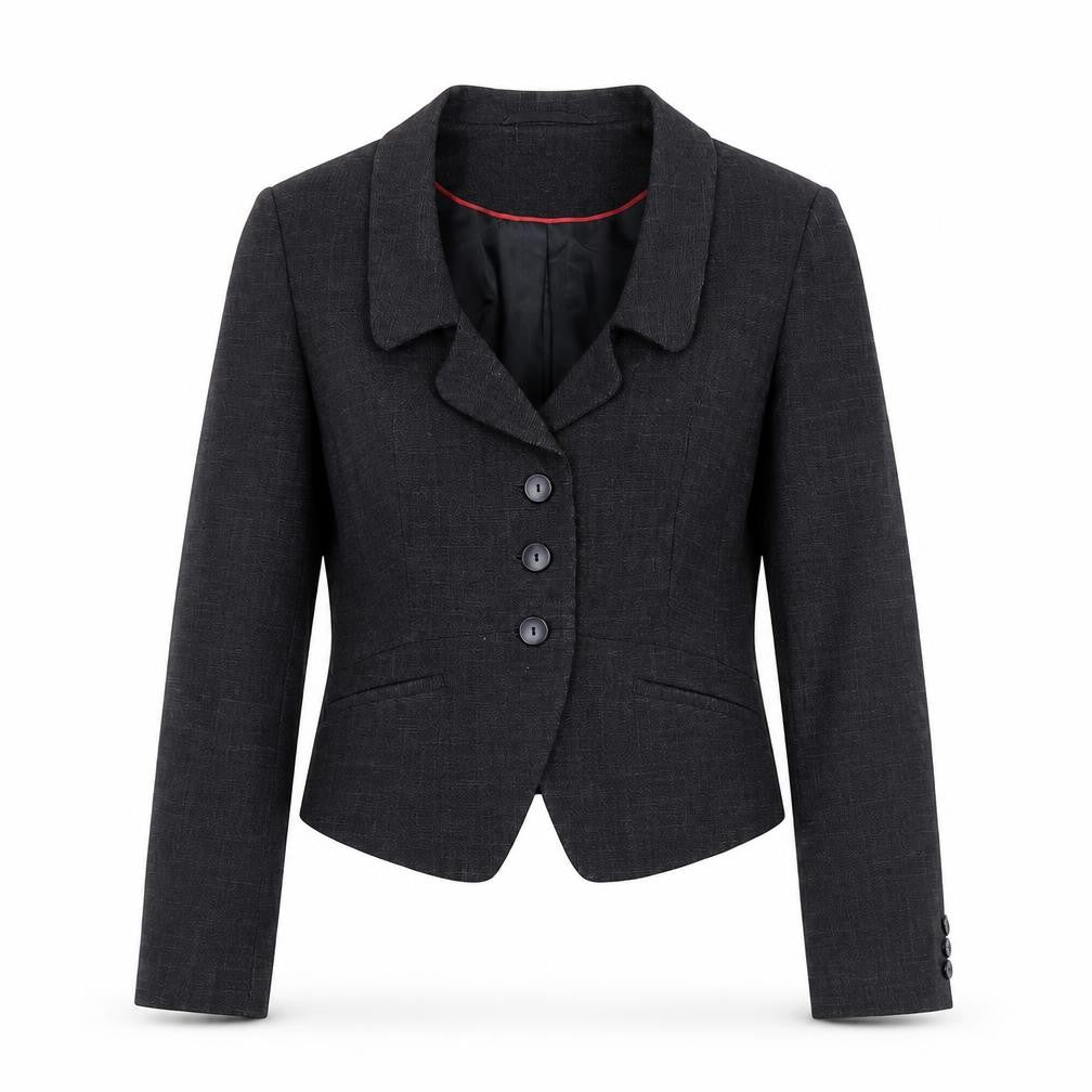 Front view of Next Women's Black Blazer, size 12, Regular Fit