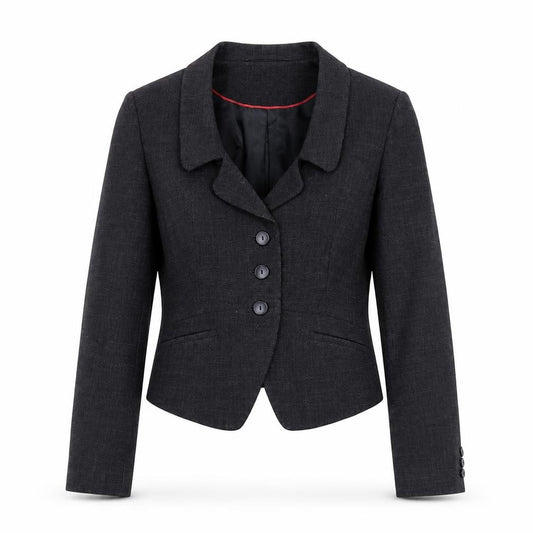 Front view of Next Women's Black Blazer, size 12, Regular Fit