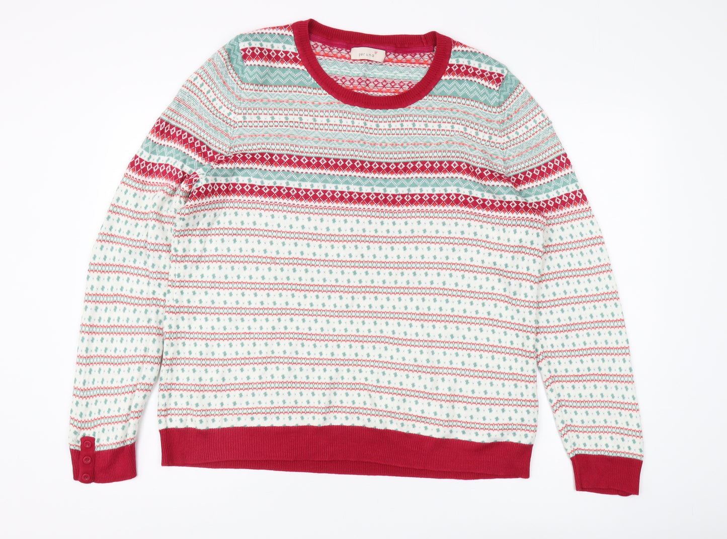 Marks and Spencer Women's Multicoloured Fair Isle Pullover Jumper