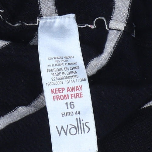 Wallis Women's Beige Black Striped Pullover Jumper Size 16