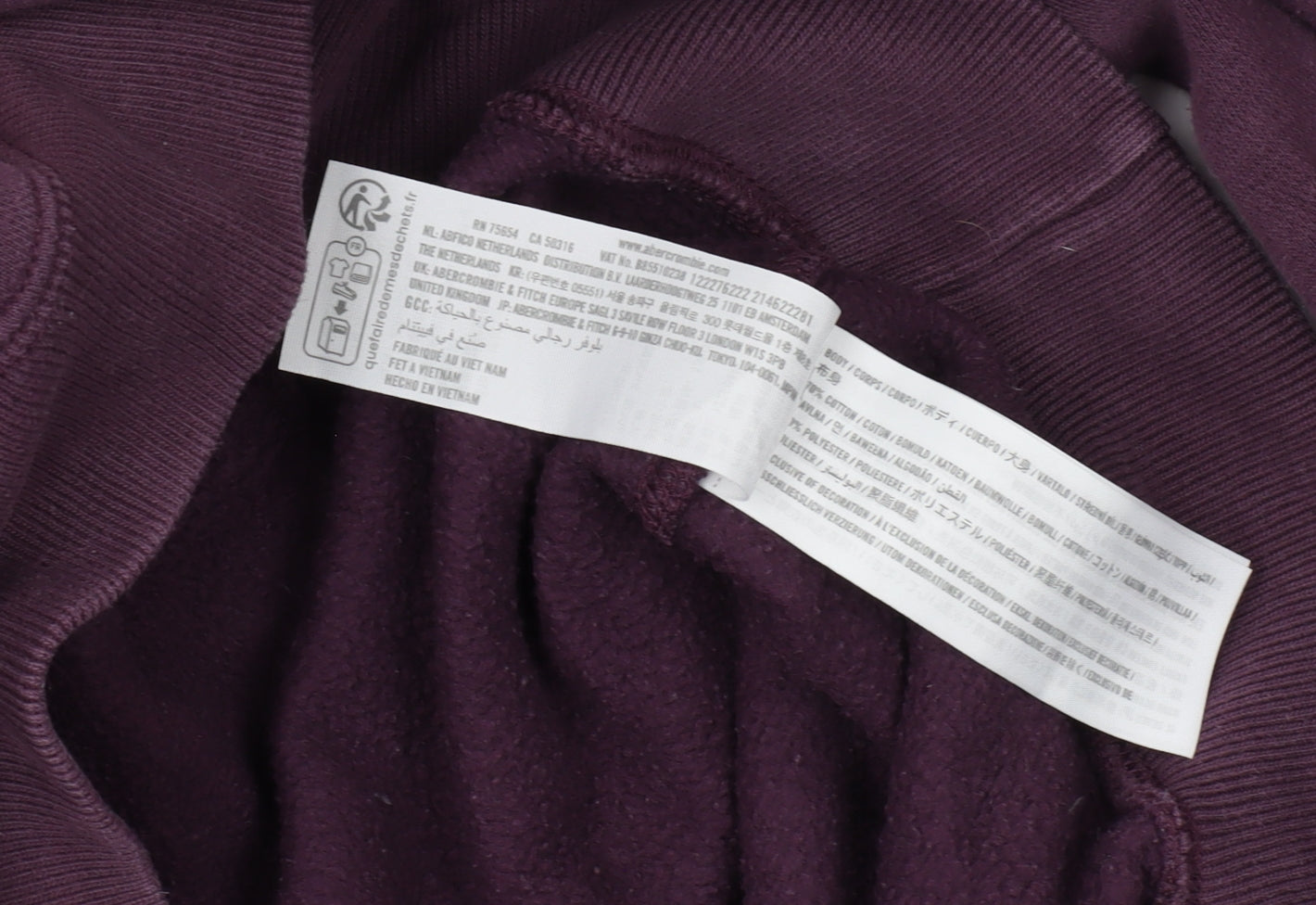 Abercrombie & Fitch Men's Purple Hoodie L Pullover