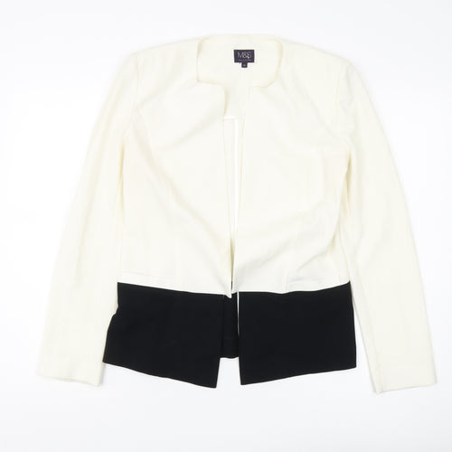 Marks and Spencer Women's Ivory Black Blazer, Size 10