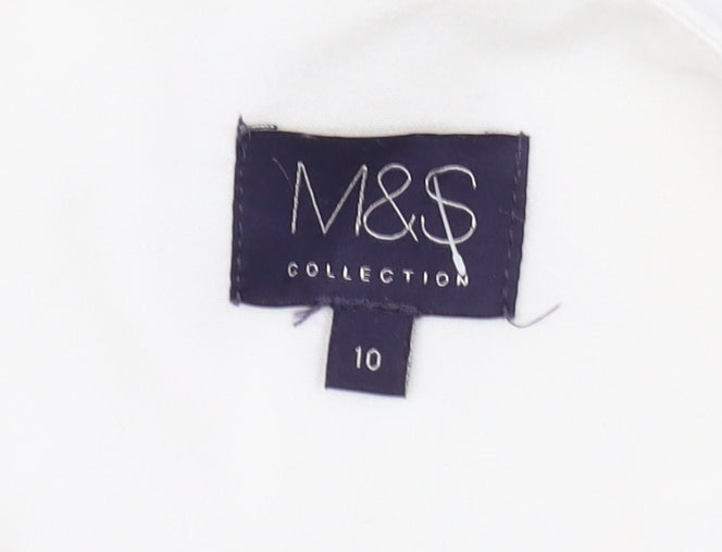 Marks and Spencer Women's Ivory Black Blazer, Size 10